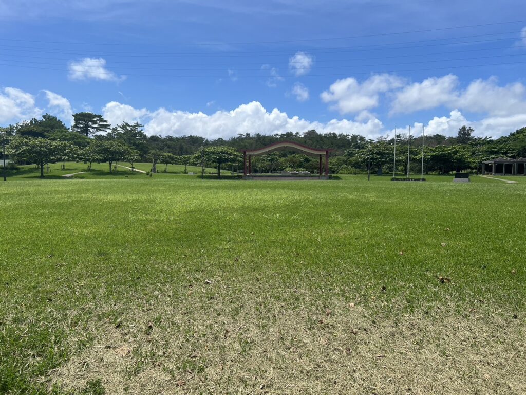 漢那ダム湖畔公園の広場